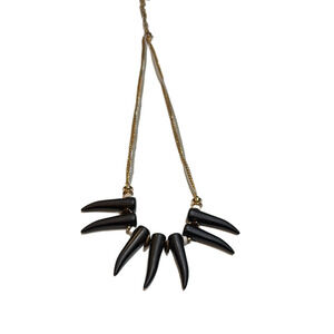 Aldo Wolf Claw Gold and Black Pendant Necklace